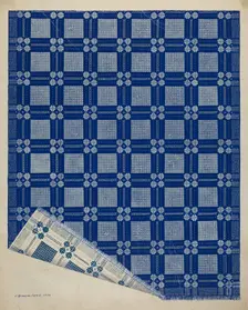 Woven Coverlet, c. 1936. Creator: J. Howard Iams