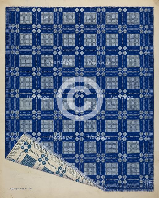 Woven Coverlet, c. 1936. Creator: J. Howard Iams.