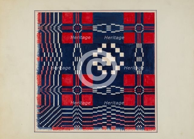 Woven Coverlet, c. 1936. Creator: Margaret Linsley.
