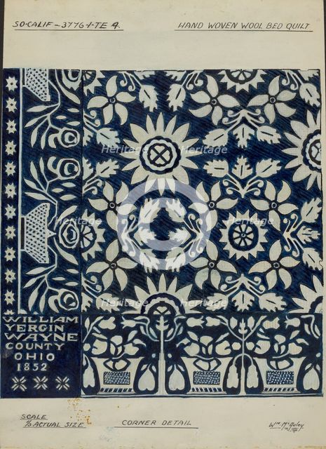 Woven Coverlet, c. 1936. Creator: William McAuley.