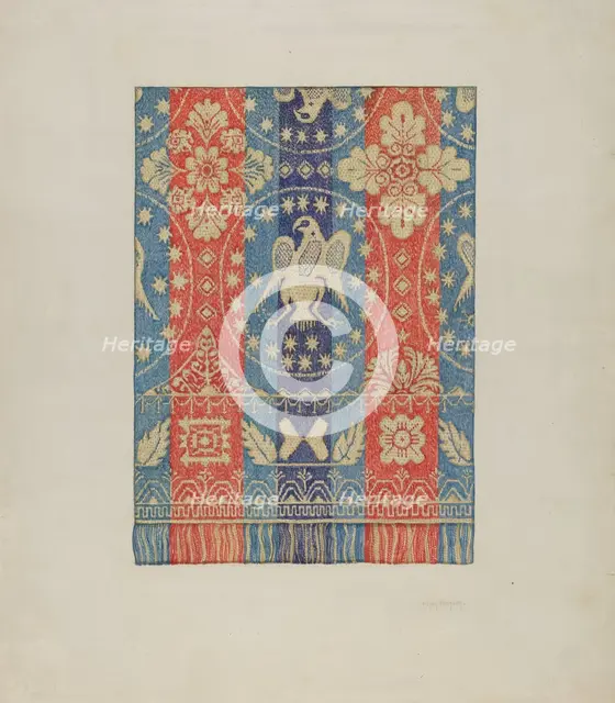 Woven Coverlet, c. 1937. Creator: Helen Bronson.