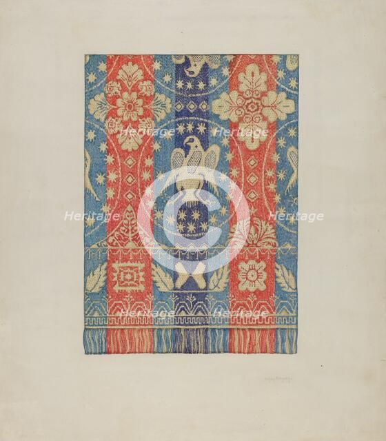 Woven Coverlet, c. 1937. Creator: Helen Bronson.