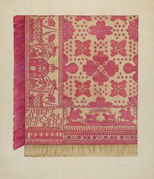 Woven Coverlet, c. 1937. Creator: Helen Bronson