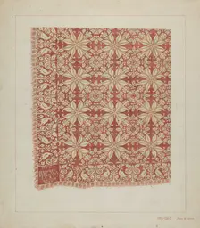 Woven Coverlet, c. 1937. Creator: James M. Lawson