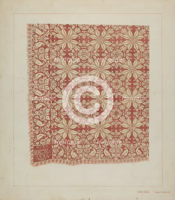 Woven Coverlet, c. 1937. Creator: James M. Lawson.