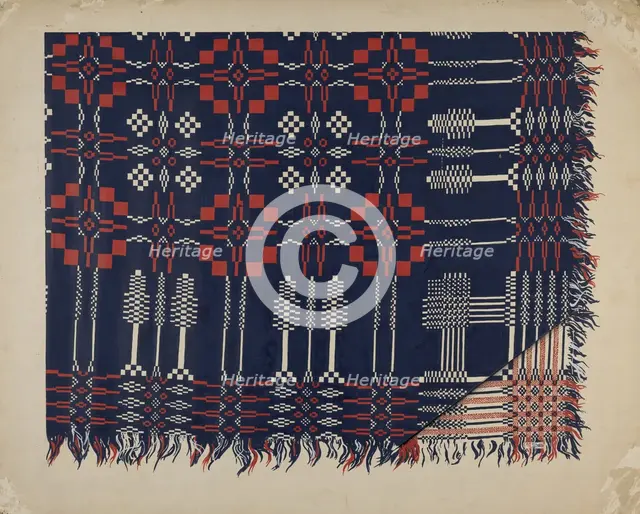 Woven Coverlet, c. 1937. Creator: Ralph Atkinson.