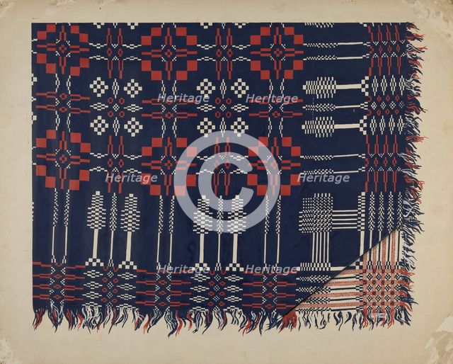 Woven Coverlet, c. 1937. Creator: Ralph Atkinson.