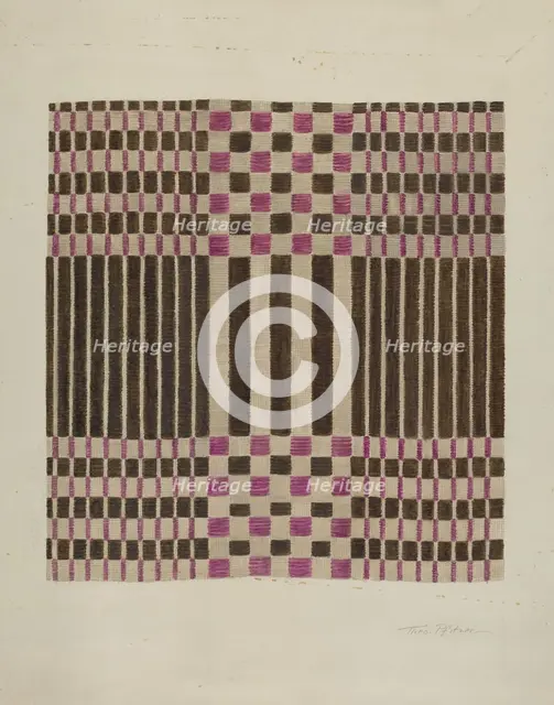 Woven Coverlet, c. 1937. Creator: Theodore Pfitzer.