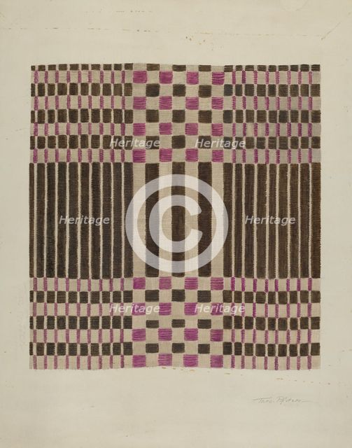 Woven Coverlet, c. 1937. Creator: Theodore Pfitzer.