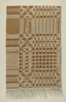 Woven Coverlet, c. 1938. Creator: Lucille Lacoursiere