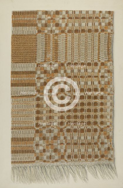 Woven Coverlet, c. 1938. Creator: Lucille Lacoursiere.