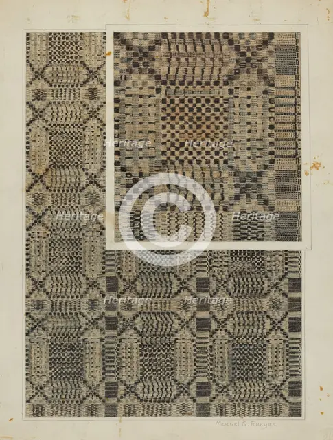 Woven Coverlet, c. 1938. Creator: Manuel G. Runyan.