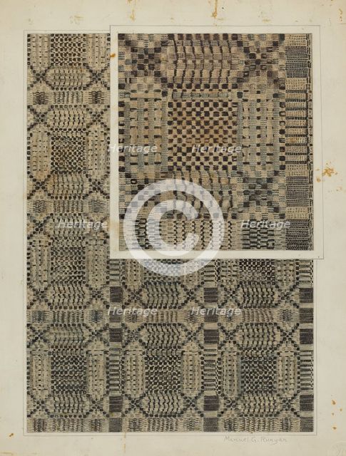 Woven Coverlet, c. 1938. Creator: Manuel G. Runyan.