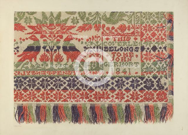 Woven Coverlet, c. 1940. Creator: Carmel Wilson.
