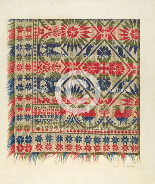 Woven Coverlet, c. 1940. Creator: Charlotte Angus.