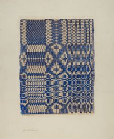 Woven Coverlet, c. 1940. Creator: John Gasaway