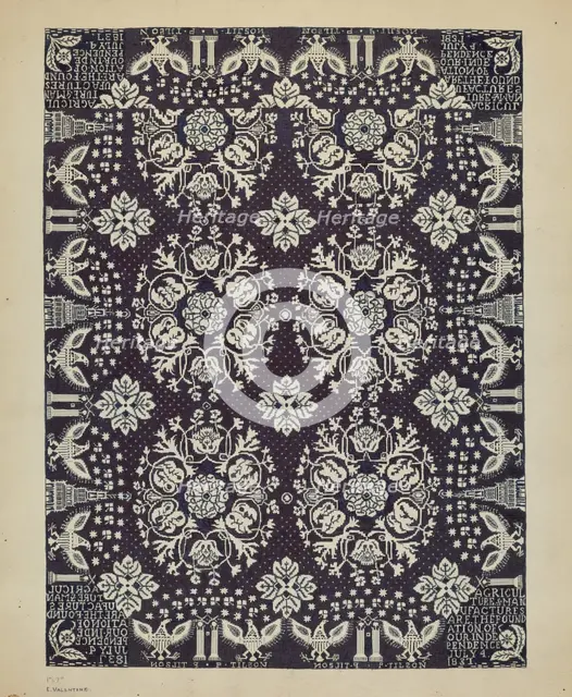 Woven Bedspread, c. 1936. Creator: Elizabeth Valentine.