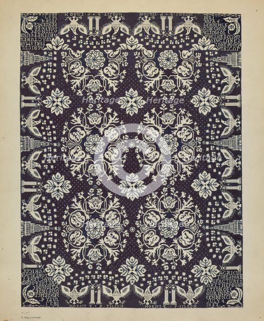 Woven Bedspread, c. 1936. Creator: Elizabeth Valentine.