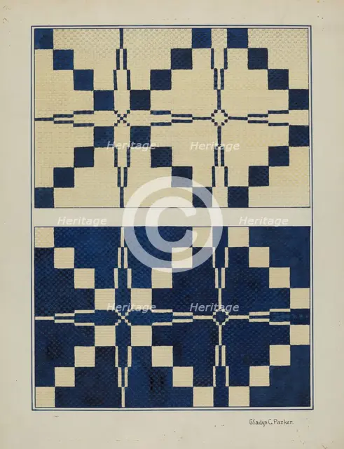 Woven Bedspread, c. 1936. Creator: Gladys C. Parker.