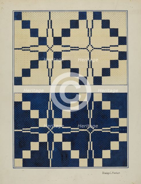 Woven Bedspread, c. 1936. Creator: Gladys C. Parker.
