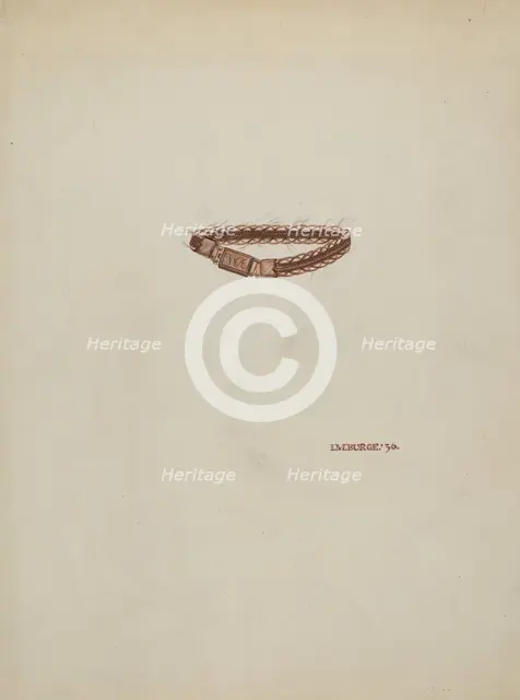 Woven Hair Bracelet, 1936. Creator: Irene M. Burge.