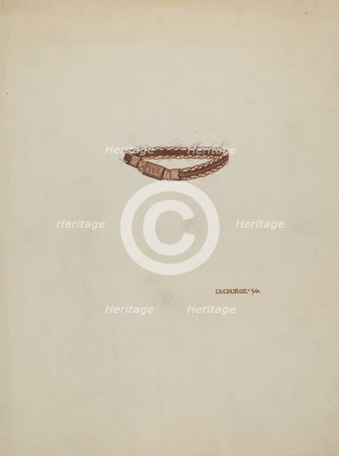 Woven Hair Bracelet, 1936. Creator: Irene M. Burge.