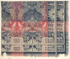 Woven Jacquard Coverlet, c. 1939. Creator: Mary Berner