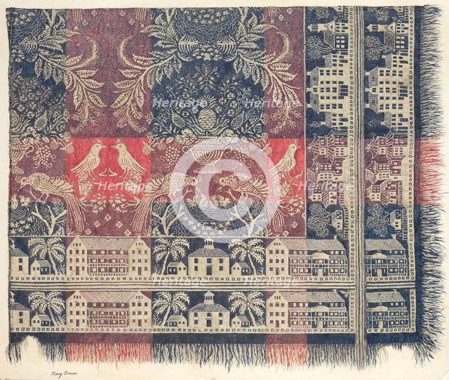 Woven Jacquard Coverlet, c. 1939. Creator: Mary Berner.