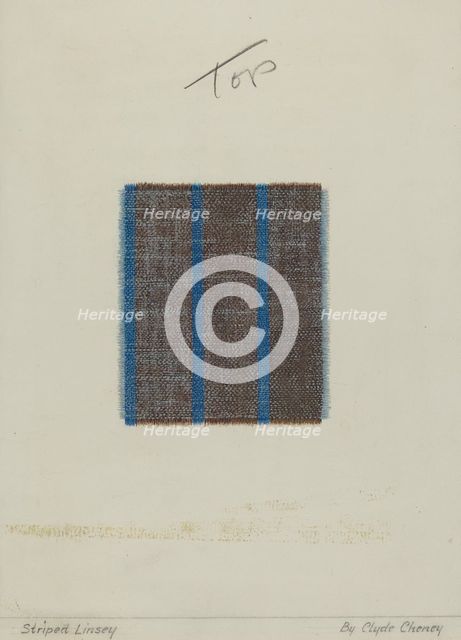 Woven Striped Linsey Wooley, 1935/1942. Creator: Clyde L. Cheney.