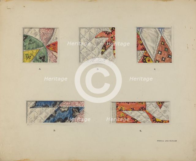 Woven Quilt Details, c. 1937. Creator: Francis Law Durand.