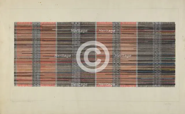 Woven Rag Carpet, c. 1937. Creator: Frank J Mace.