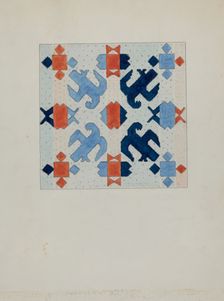 Woven Wool Bedspread, c. 1936. Creator: Christopher Hobbs
