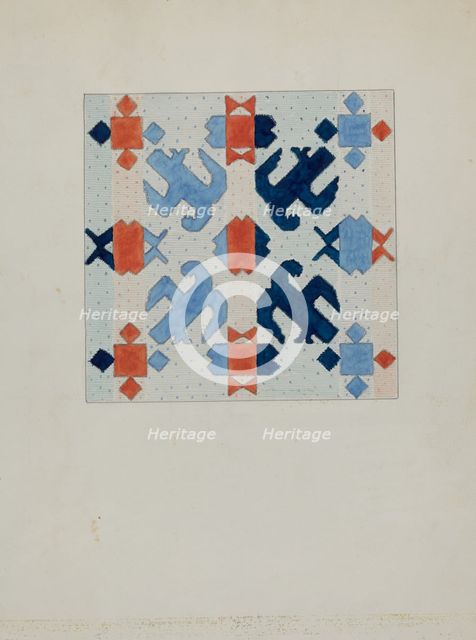 Woven Wool Bedspread, c. 1936. Creator: Christopher Hobbs.