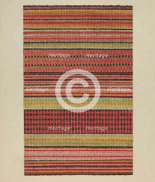 Woven Wool Carpet, c. 1937. Creator: William Bos.