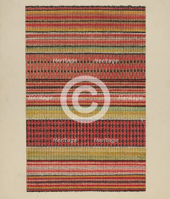 Woven Wool Carpet, c. 1937. Creator: William Bos.