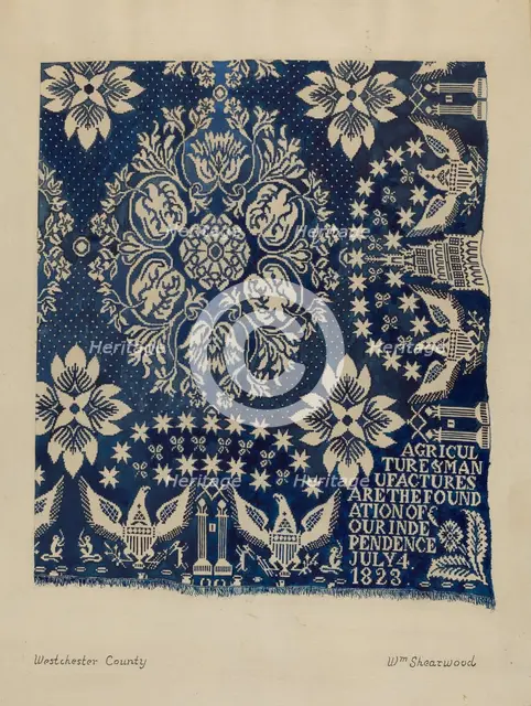 Woven Wool Coverlet, c. 1937. Creator: William P. Shearwood.