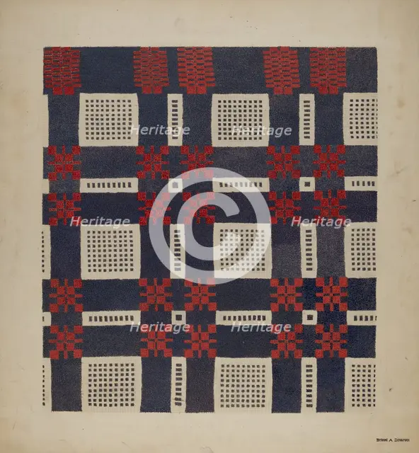 Woven Textile, 1935/1942. Creator: Byron Dingman.