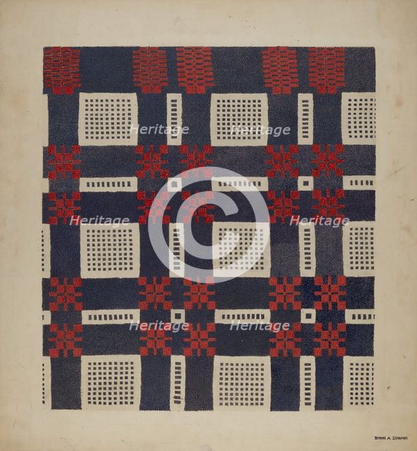 Woven Textile, 1935/1942. Creator: Byron Dingman.