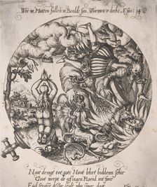 Woe to you, Maggots will be in your bed, and worms your coverlet (Isaiah 14:11), ca..., ca. 1570-72. Creator: Anon