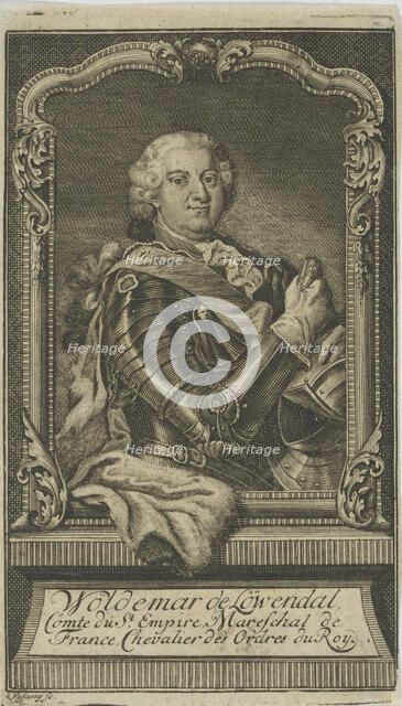 Woldemar Freiherr von Löwendal (1660-1740) , before 1748. Creator: Anonymous.