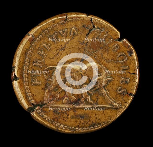 Wolf and Twins [reverse]. Creator: Giovanni da Cavino.