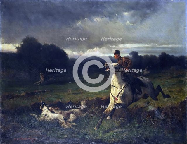 Wolf Hunting, 1863. Creator: Nicolai Egorovich Sverchkov.