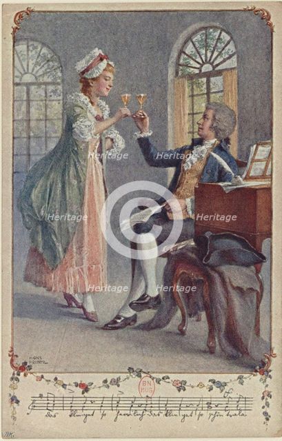 Wolfgang Amadeus and Constanze Mozart.