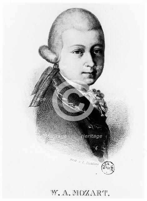 Wolfgang Amadeus Mozart (1756-1791) in 1770. Artist: Unknown