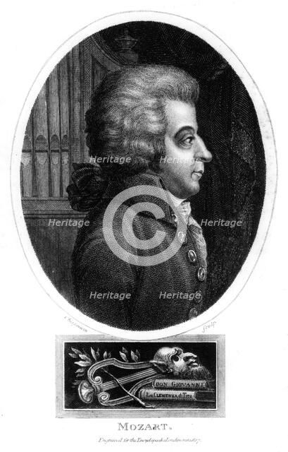Wolfgang Amadeus Mozart, 18th century Austrian composer, 1819. Artist: John Chapman