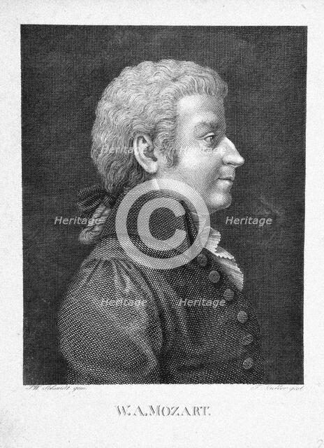 Wolfgang Amadeus Mozart, ca 1825. Artist: Schmidt, J. W. (active 19th century)