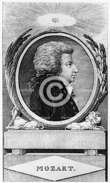 Wolfgang Amadeus Mozart, Austrian composer, c1791. Artist: Unknown