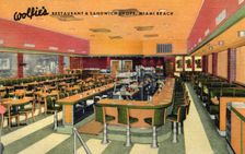 Wolfie's Restaurant and Sandwich Shops, Miami Beach, Florida, USA, 1951
