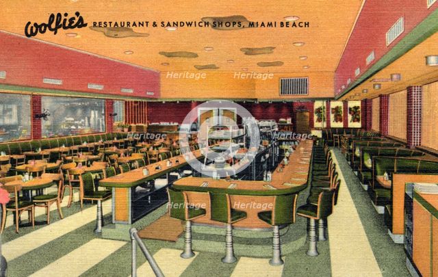 Wolfie's Restaurant and Sandwich Shops, Miami Beach, Florida, USA, 1951. Artist: Unknown