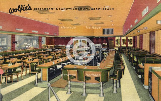Wolfie's Restaurant and Sandwich Shops, Miami Beach, Florida, USA, 1951. Artist: Unknown